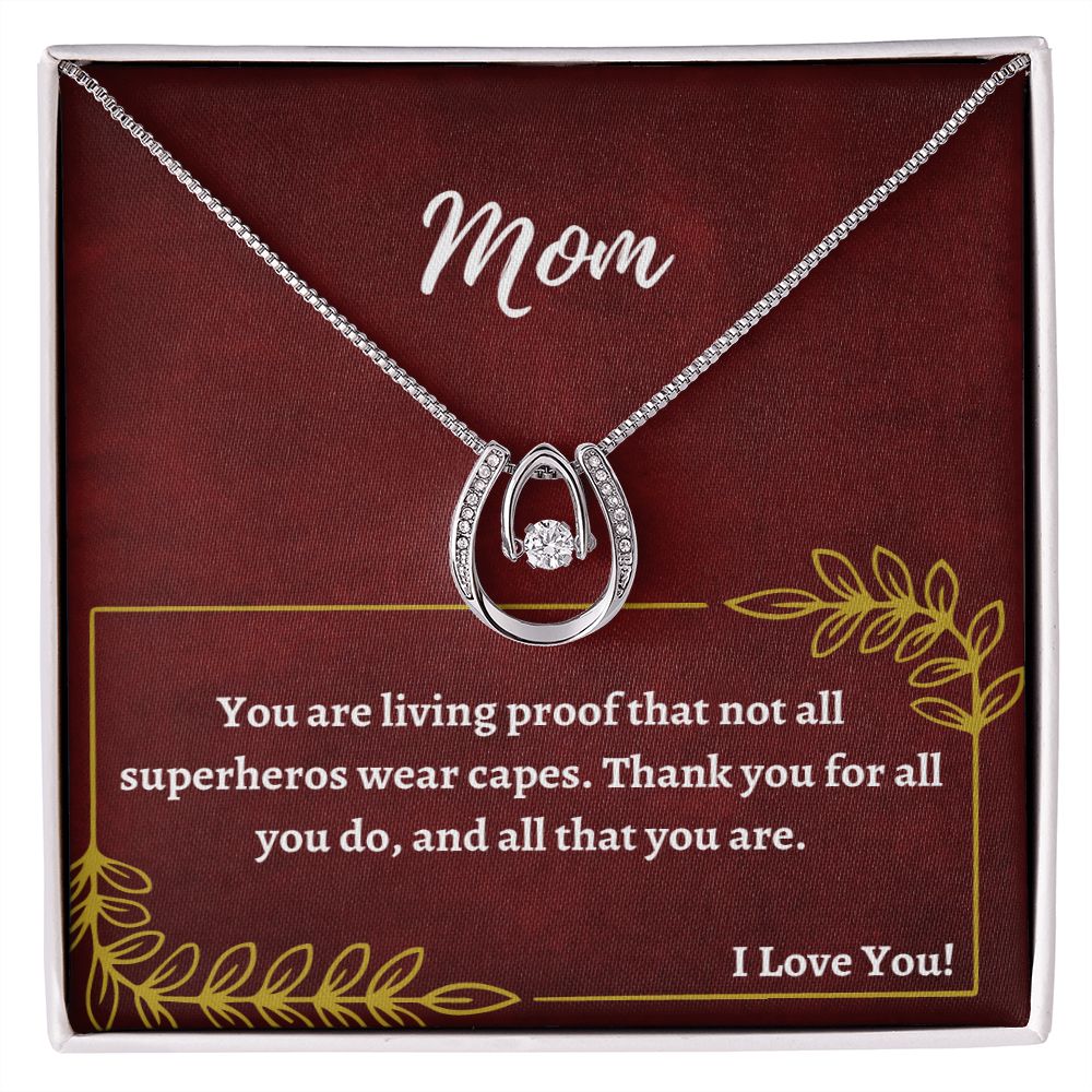 Mom - Superhero Pendant Necklace