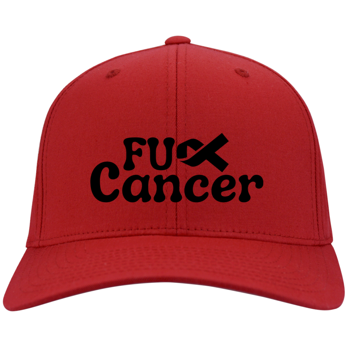 F Cancer Embroidered Flex Fit Twill Baseball Cap