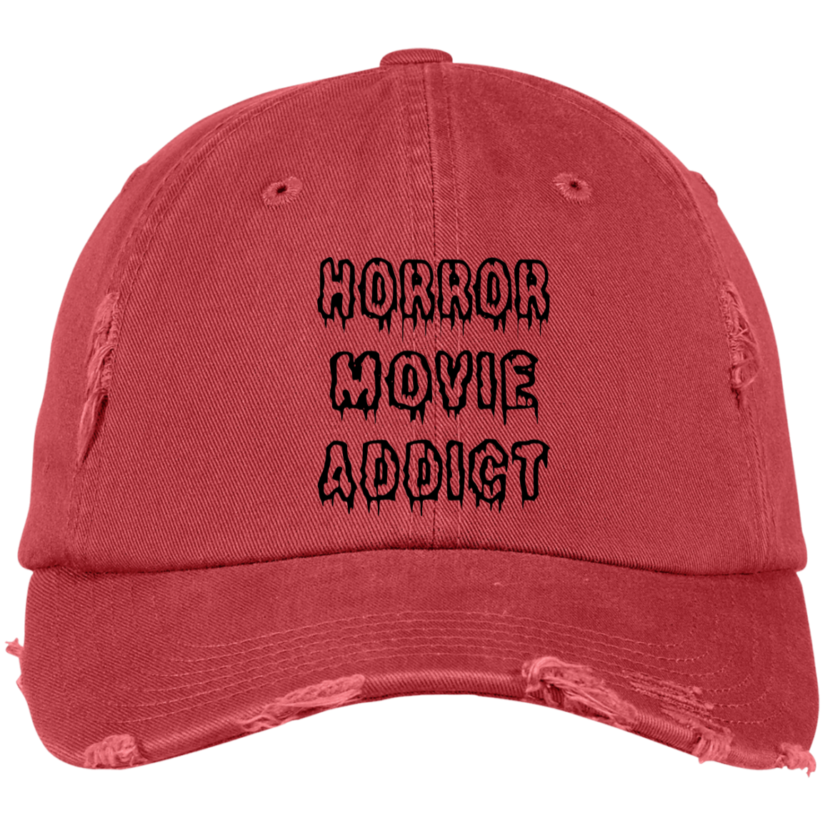 Horror Embroidered Distressed Dad Cap