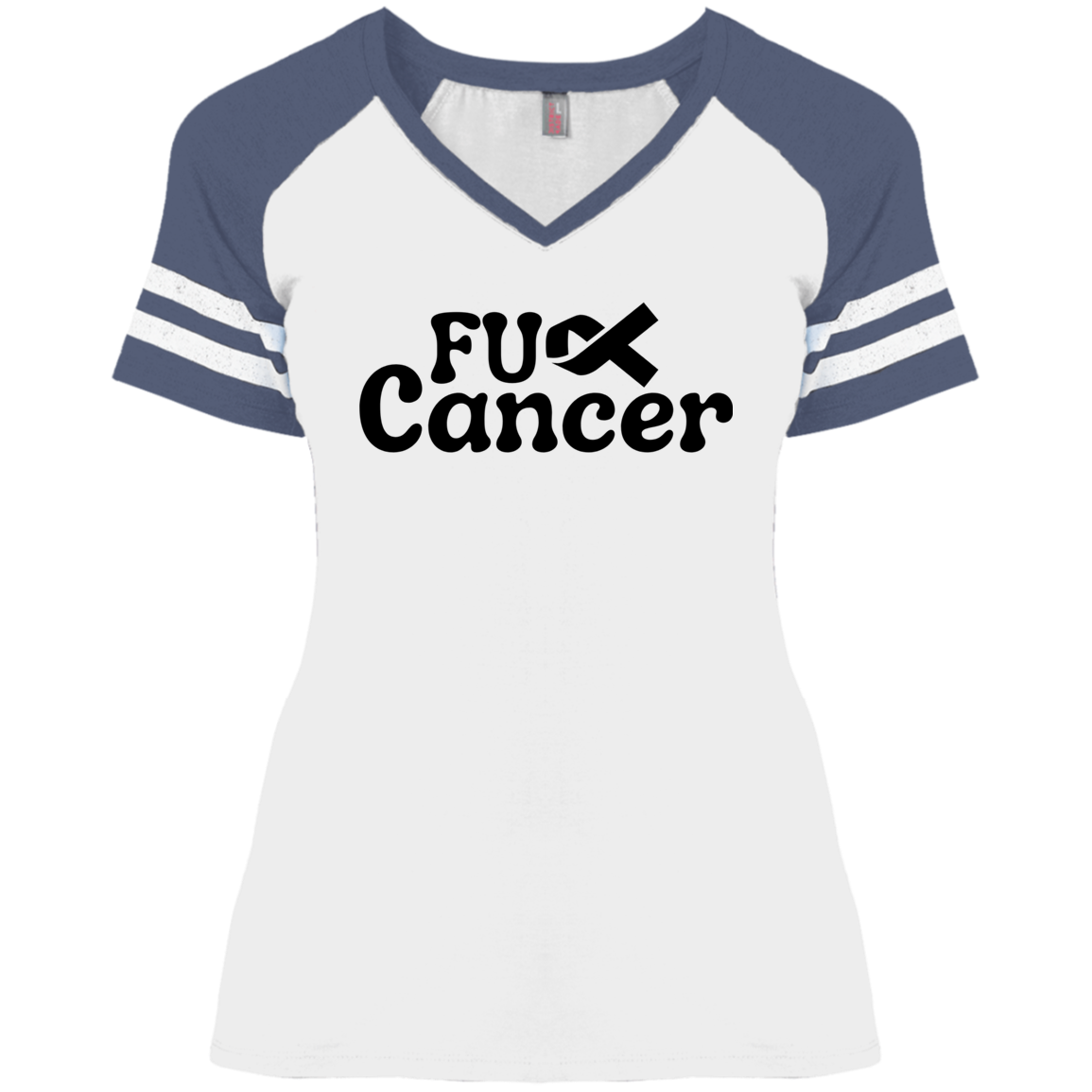 F Cancer Ladies' Game V-Neck T-Shirt