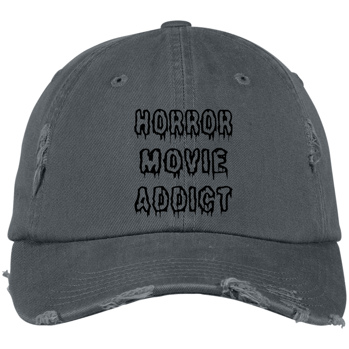 Horror Embroidered Distressed Dad Cap