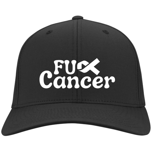 F Cancer Embroidered Flex Fit Twill Baseball Cap