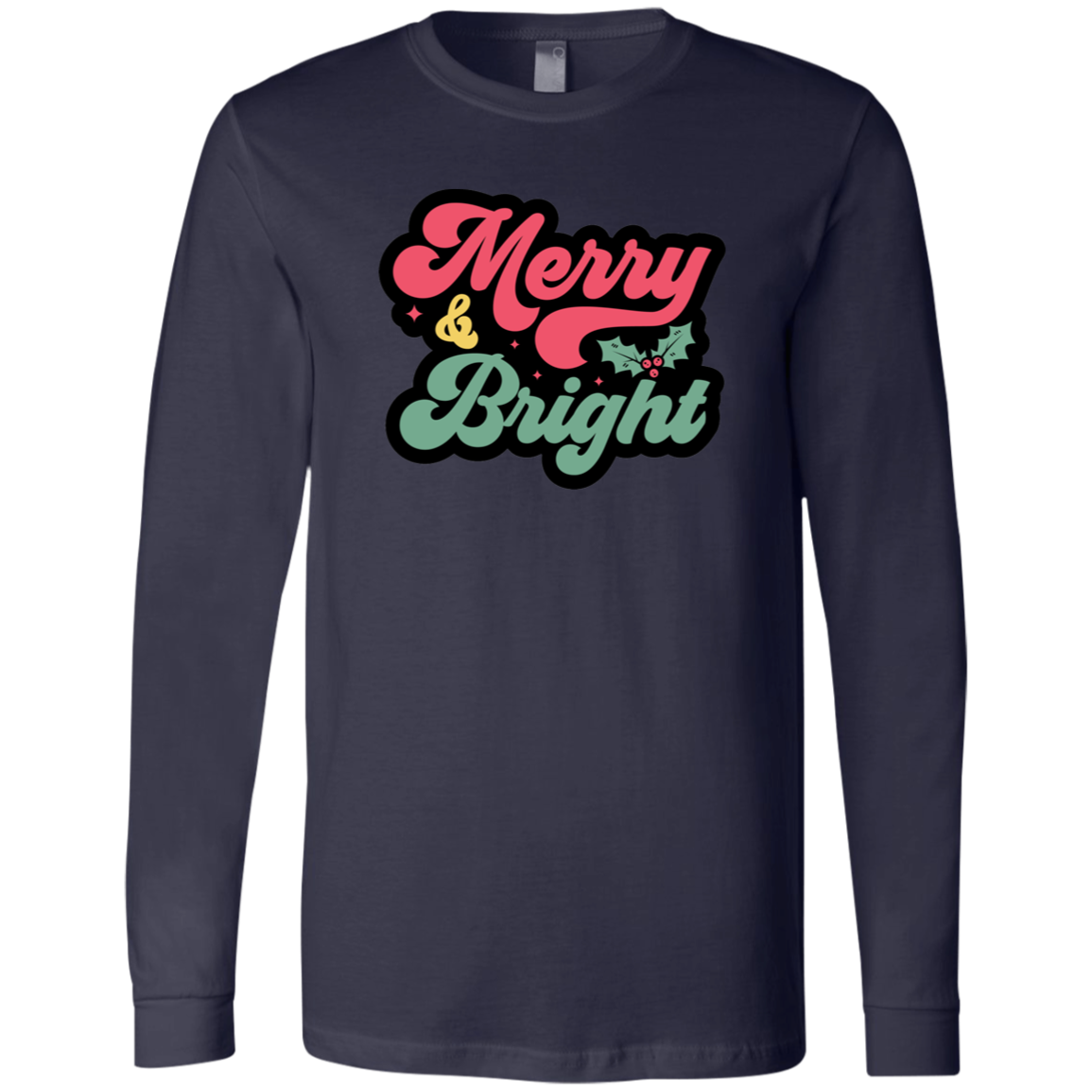 Merry and Bright Men's Jersey LS T-Shirt