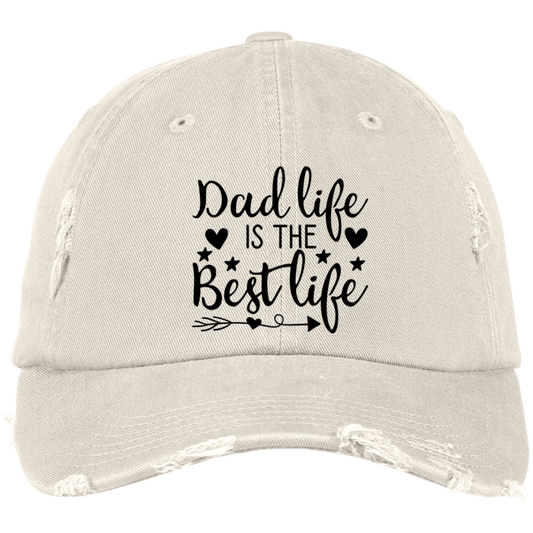 Best Life Embroidered Distressed Dad Cap