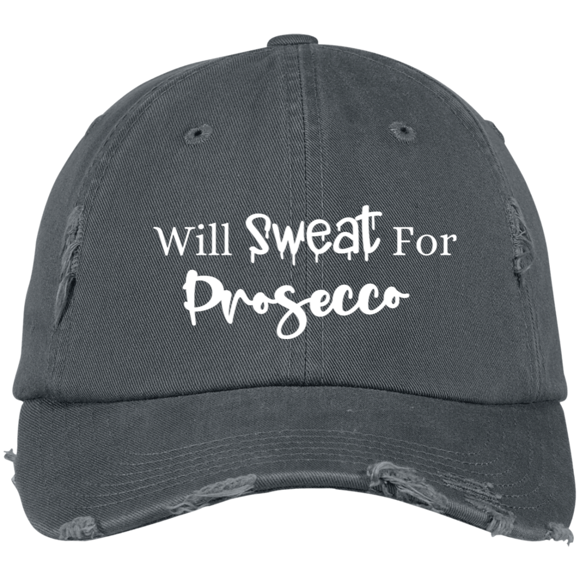 Prosecco Embroidered Distressed Dad Cap