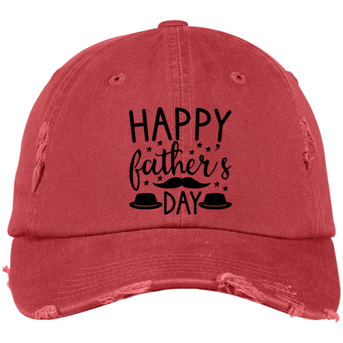Happy Fathers Day Embroidered Distressed Dad Cap