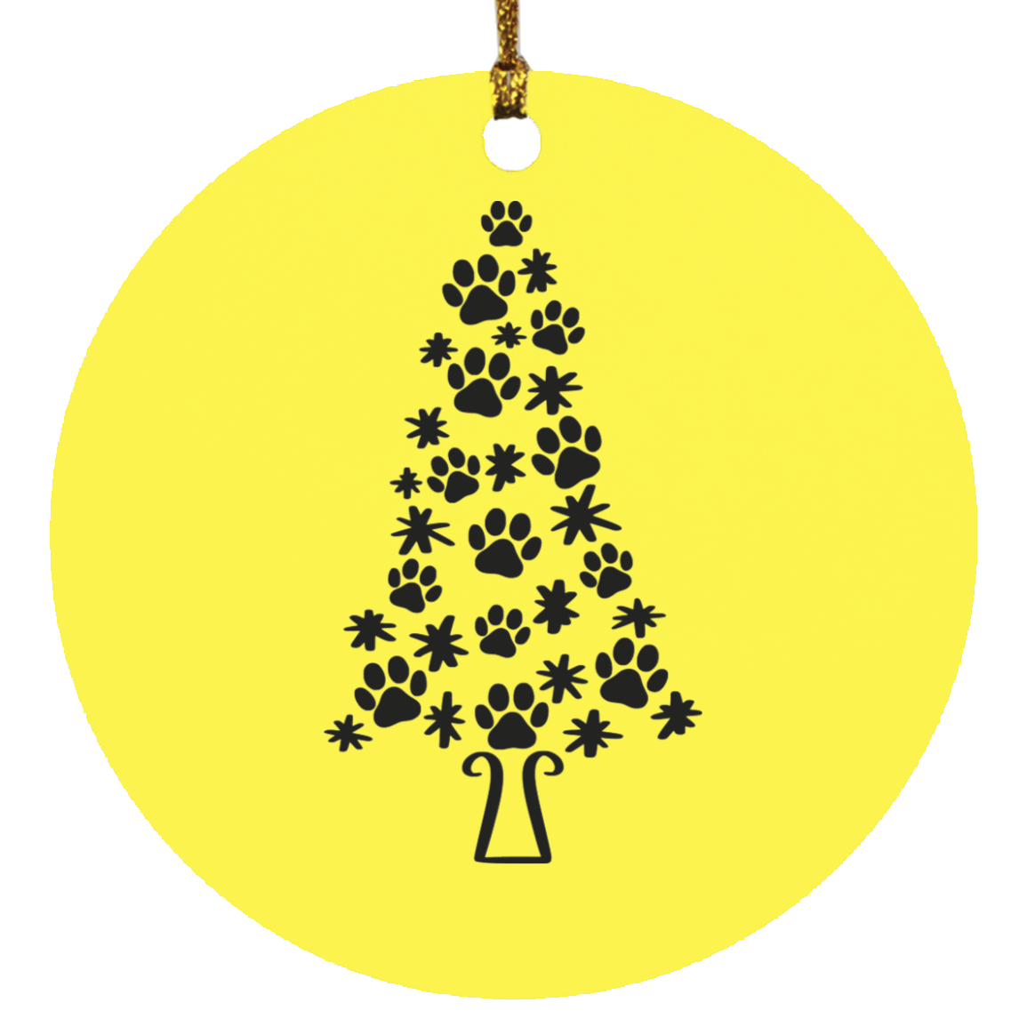 Paw Tree Circle Ornament