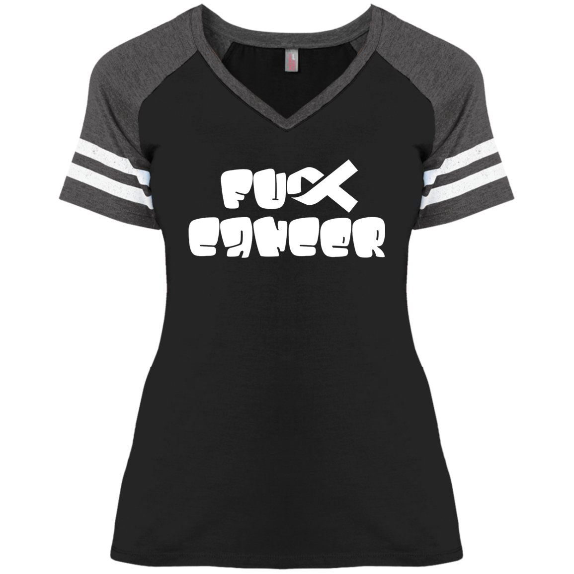 FCancer Ladies' Game V-Neck T-Shirt