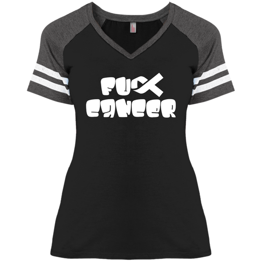 FCancer Ladies' Game V-Neck T-Shirt