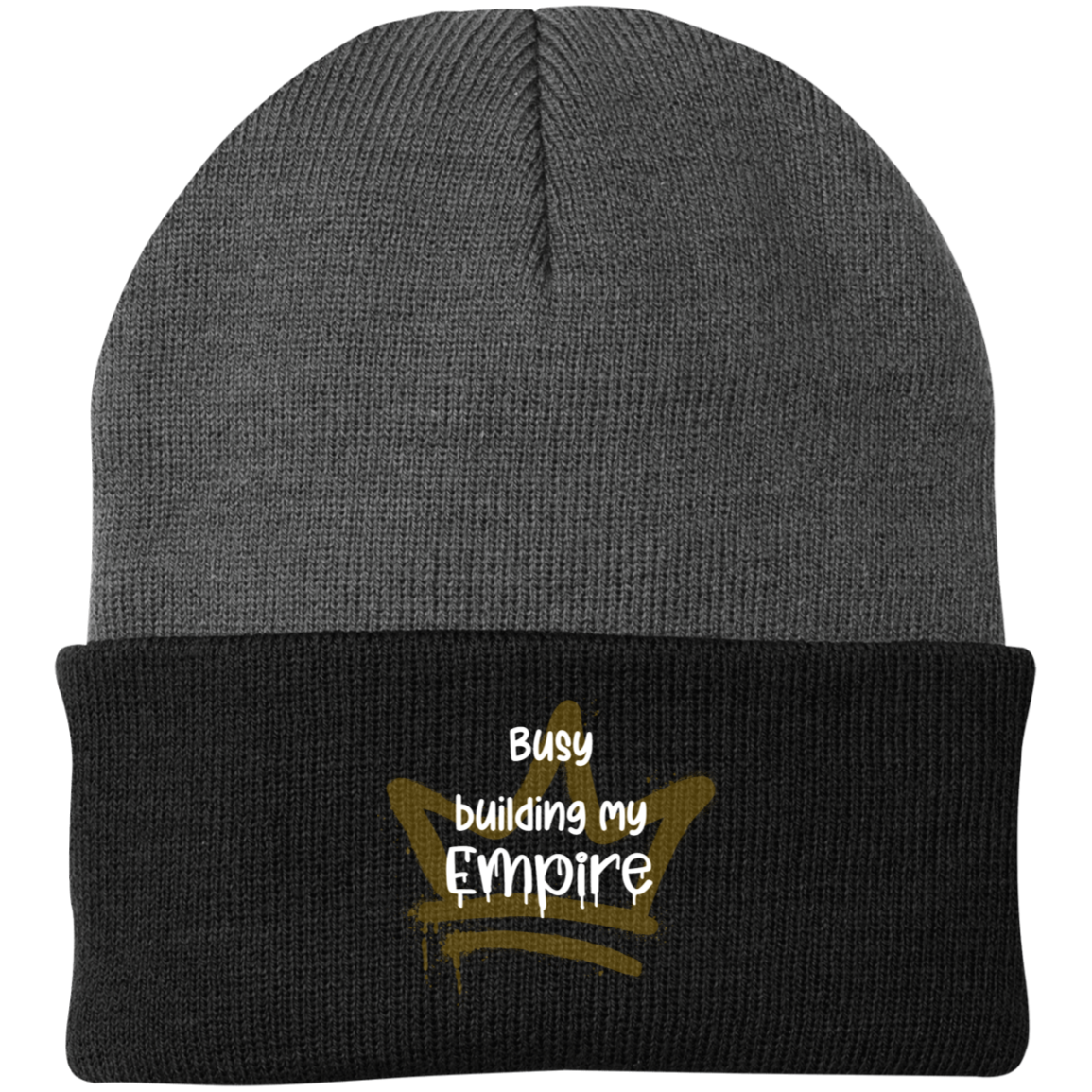 Empire Embroidered Knit Cap