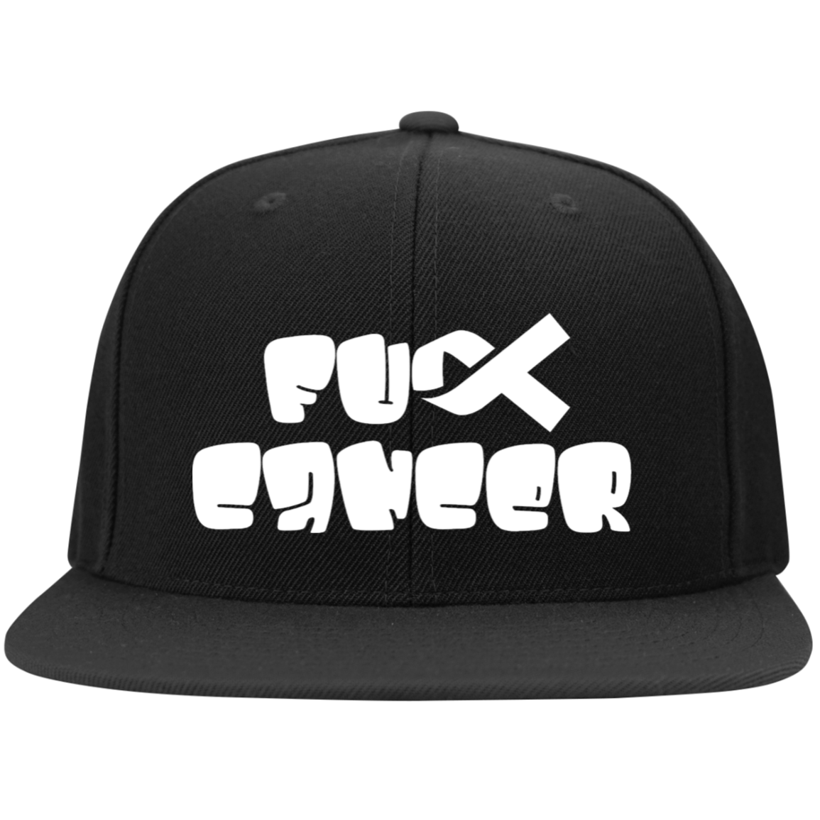 FCancer Embroidered Flat Bill High-Profile Snapback Hat