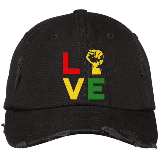 Love Embroidered Distressed Dad Cap