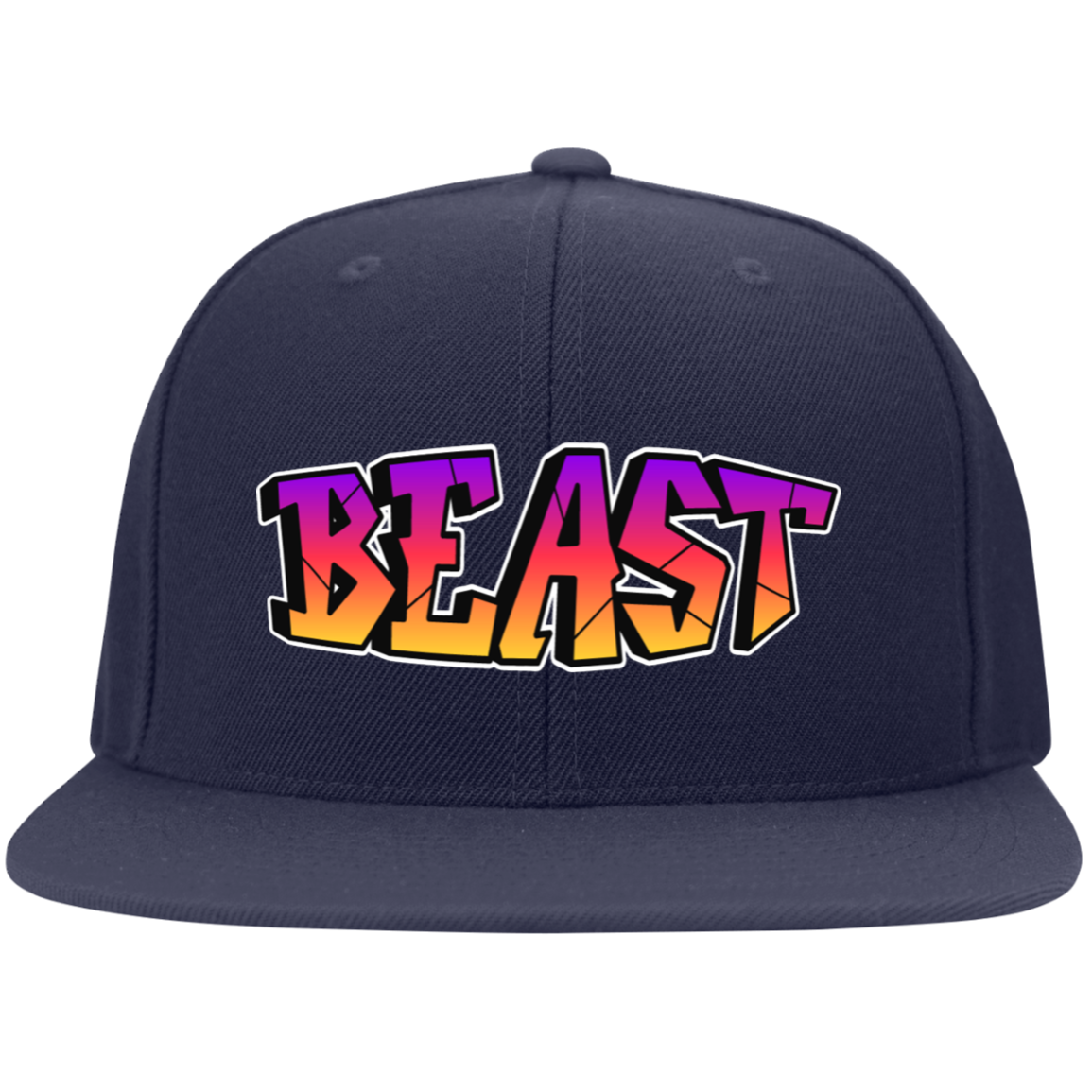 Beast Embroidered Flat Bill Twill Flexfit Cap