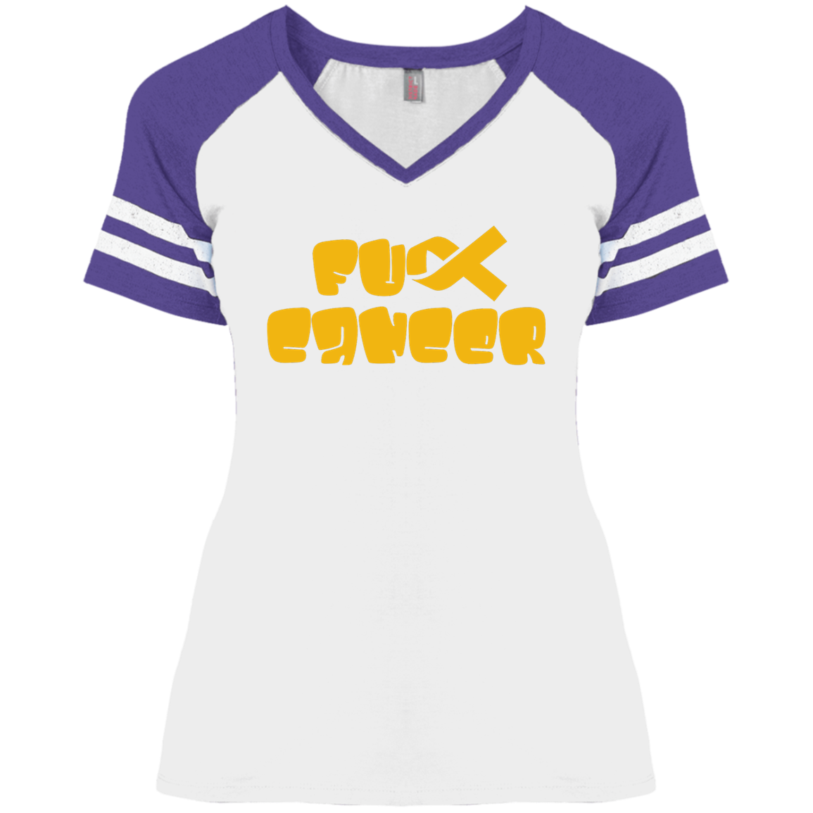 FCancer Gold Ladies' Game V-Neck T-Shirt