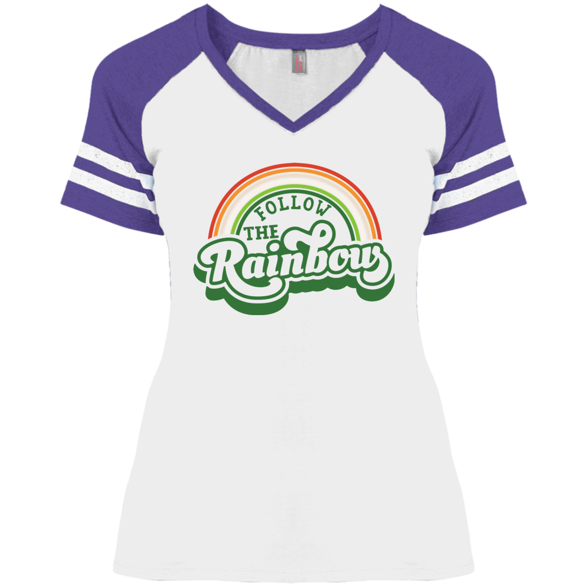 Rainbow Ladies' Game V-Neck T-Shirt