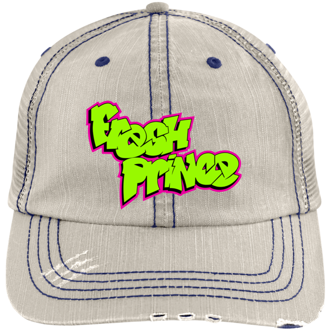 Prince Distressed Unstructured Trucker Cap