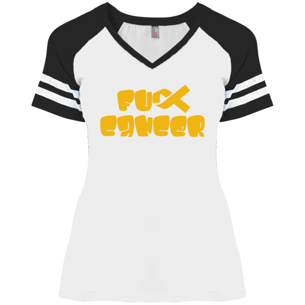 FCancer Gold Ladies' Game V-Neck T-Shirt