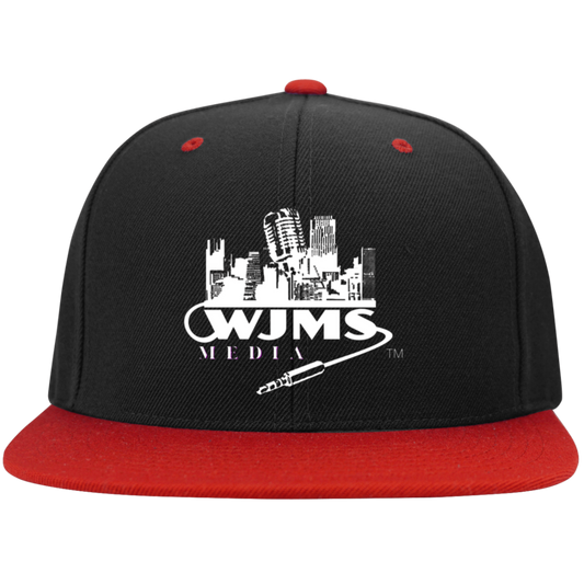 WJMS Embroidered Flat Bill High-Profile Snapback Hat