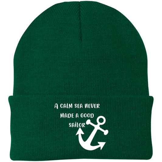 Sea Embroidered Knit Cap