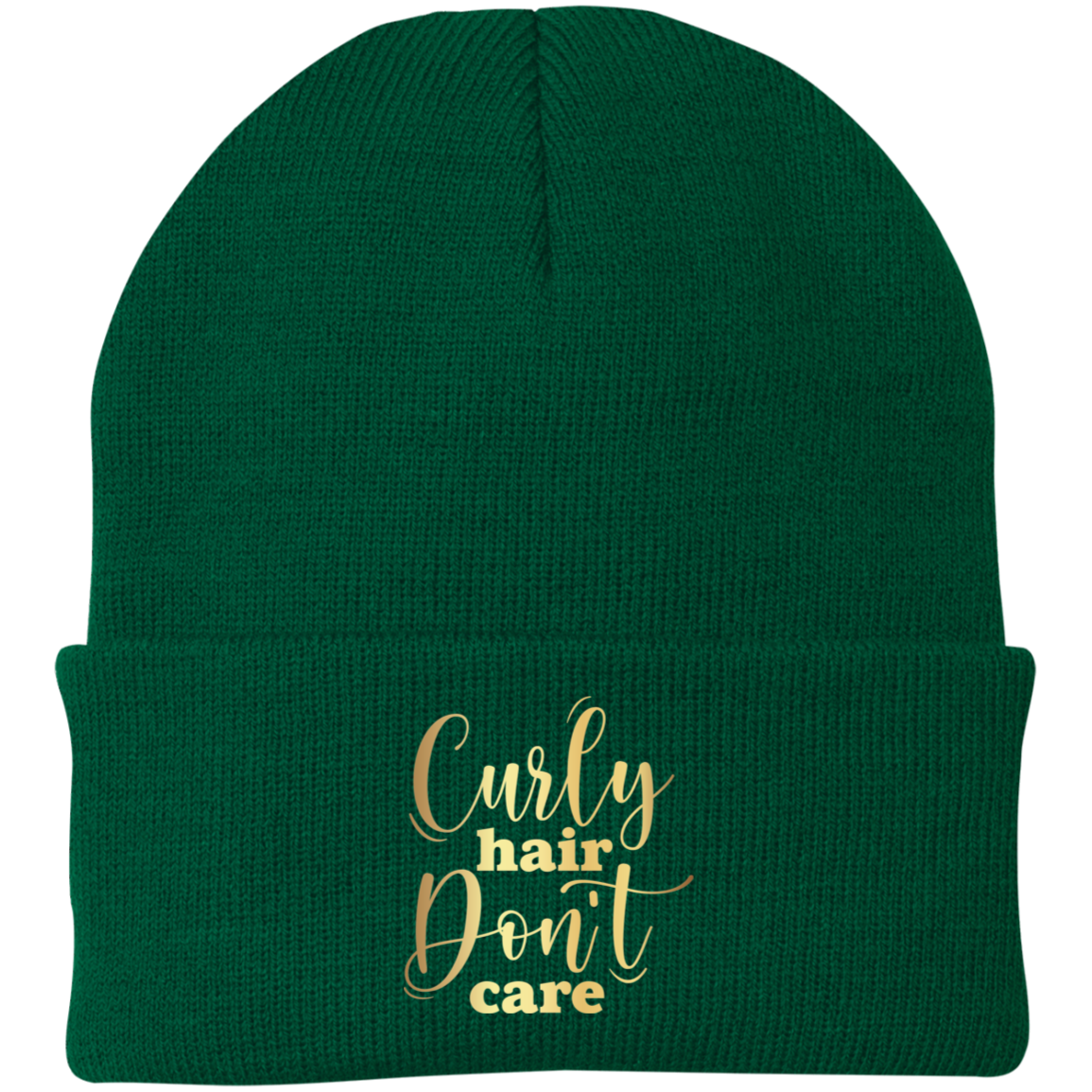 Curls Embroidered Knit Cap