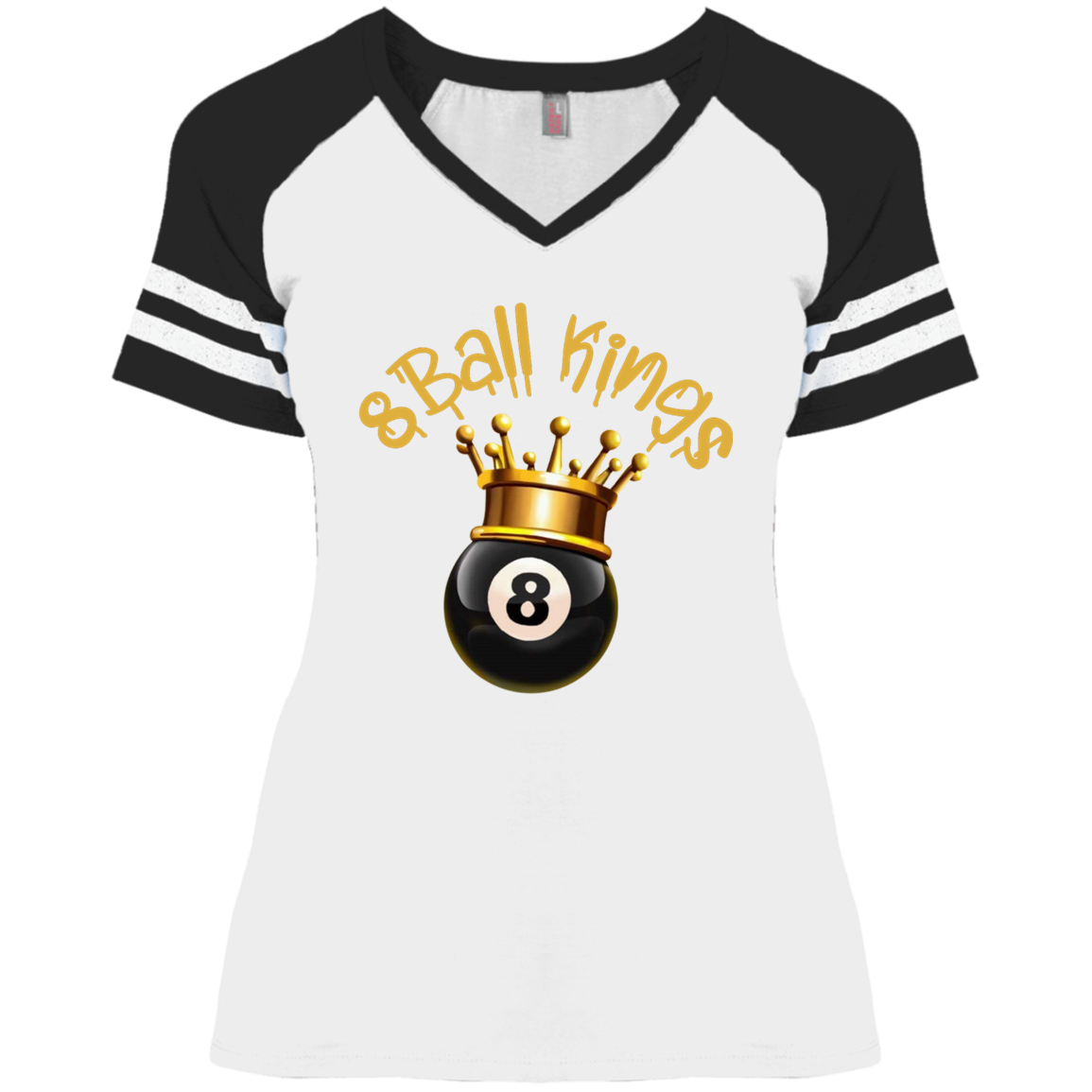 8Ball Gold Ladies' Game V-Neck T-Shirt