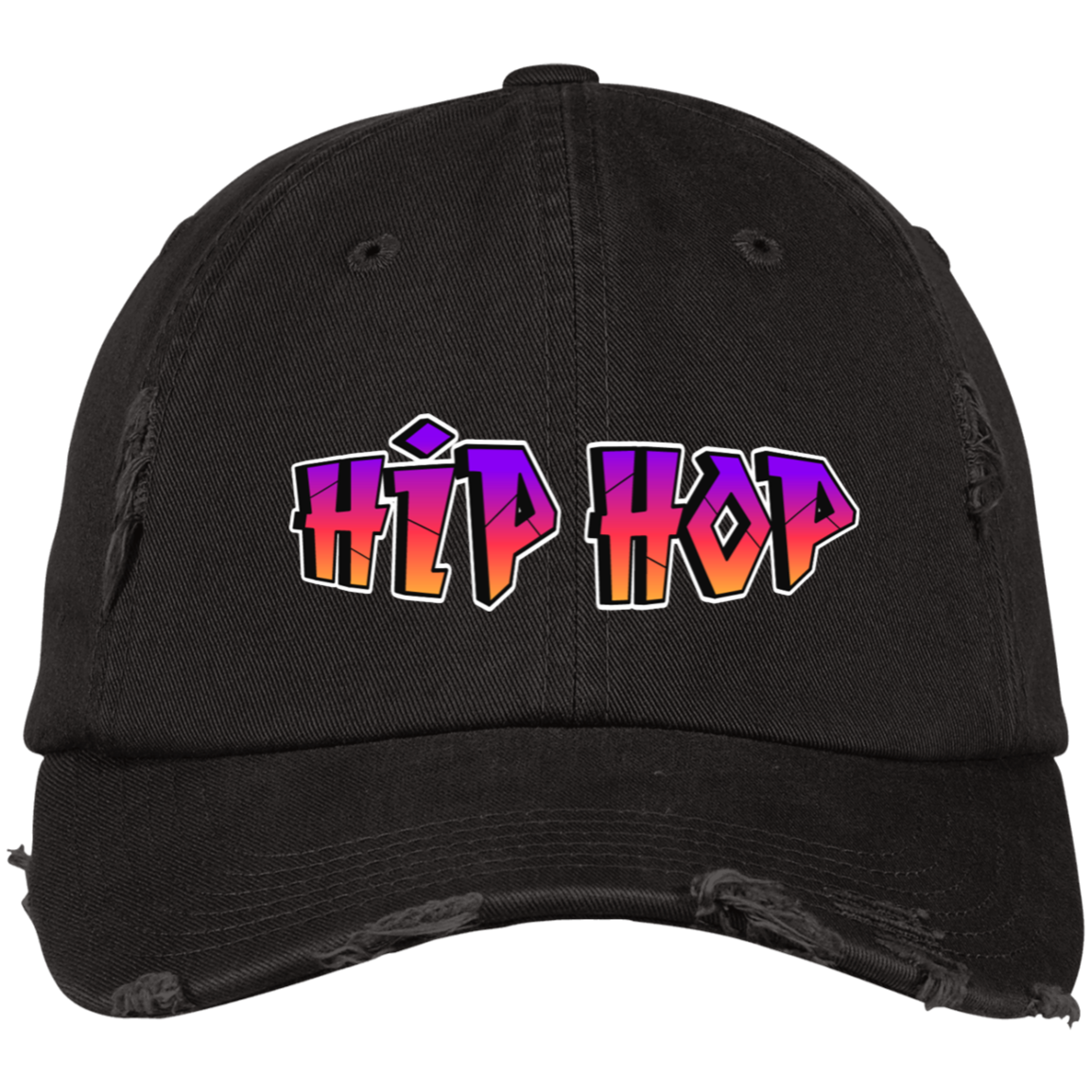 HipHop Embroidered Distressed Dad Cap