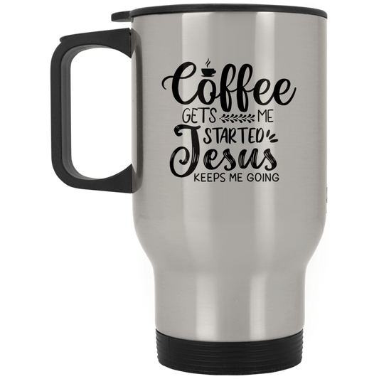 Coffee Silver Stainless Travel Mug