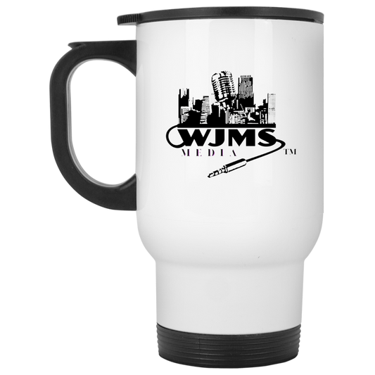 WJMS White Travel Mug