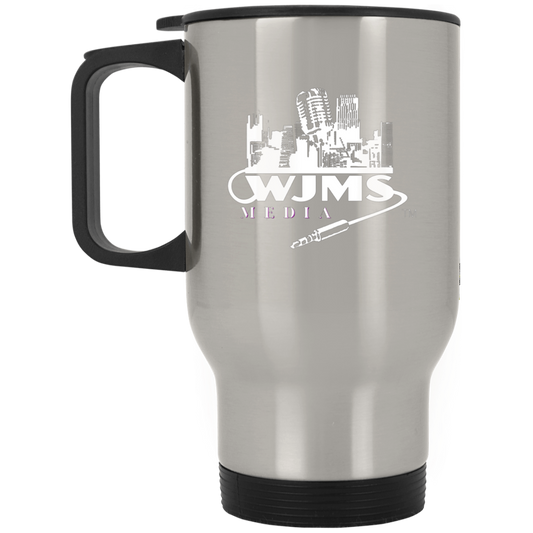 WJMS Silver Stainless Travel Mug
