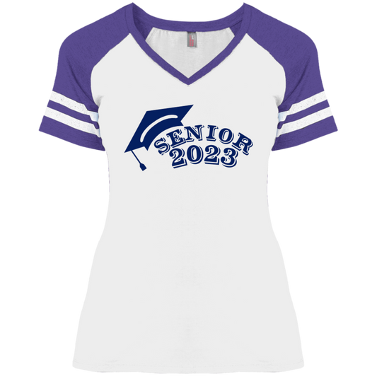 2023 Blue Ladies' Game V-Neck T-Shirt