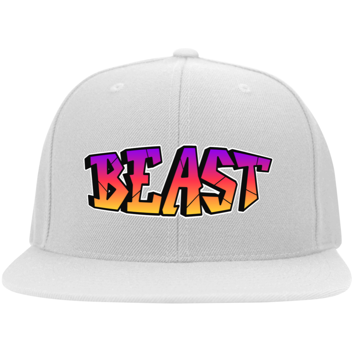 Beast Embroidered Flat Bill Twill Flexfit Cap