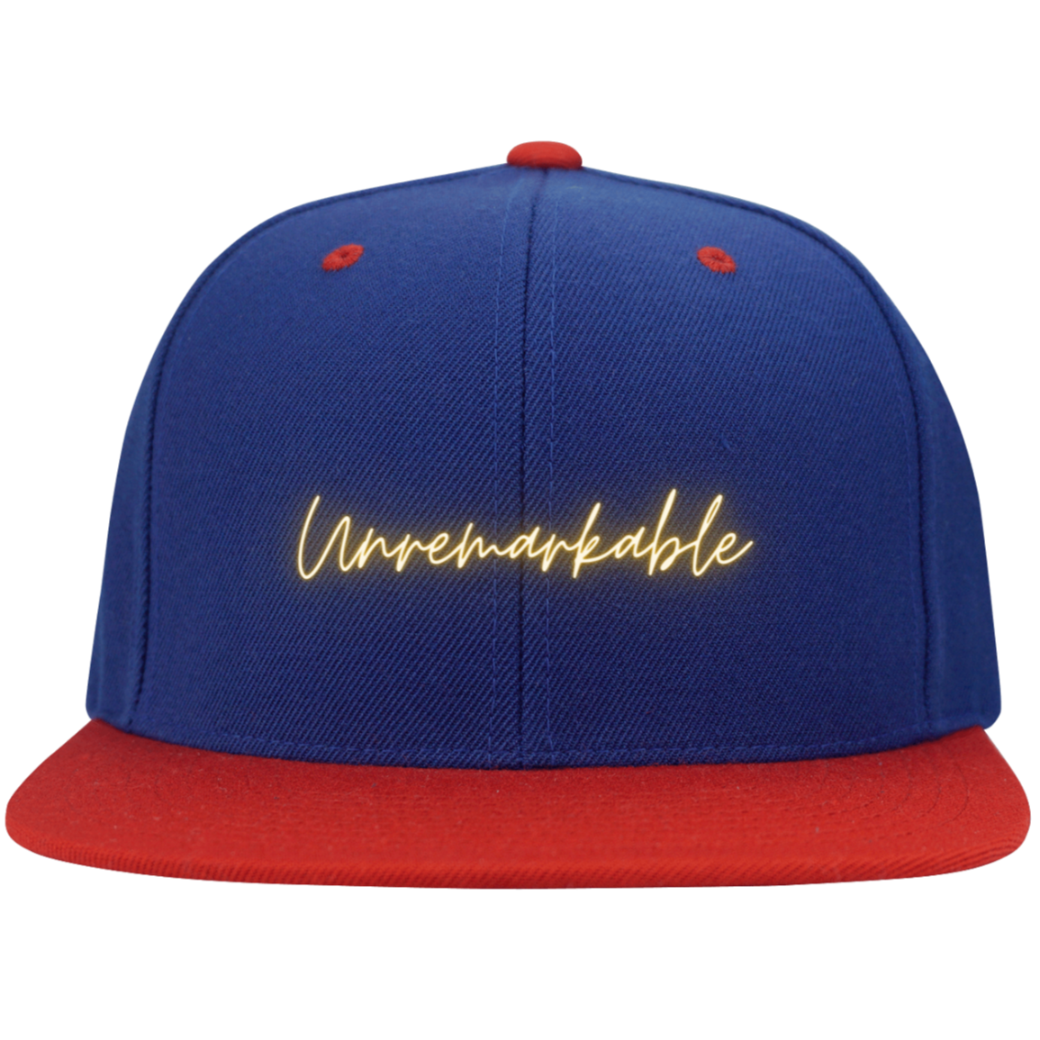 Unremarkable  Embroidered Flat Bill High-Profile Snapback Hat