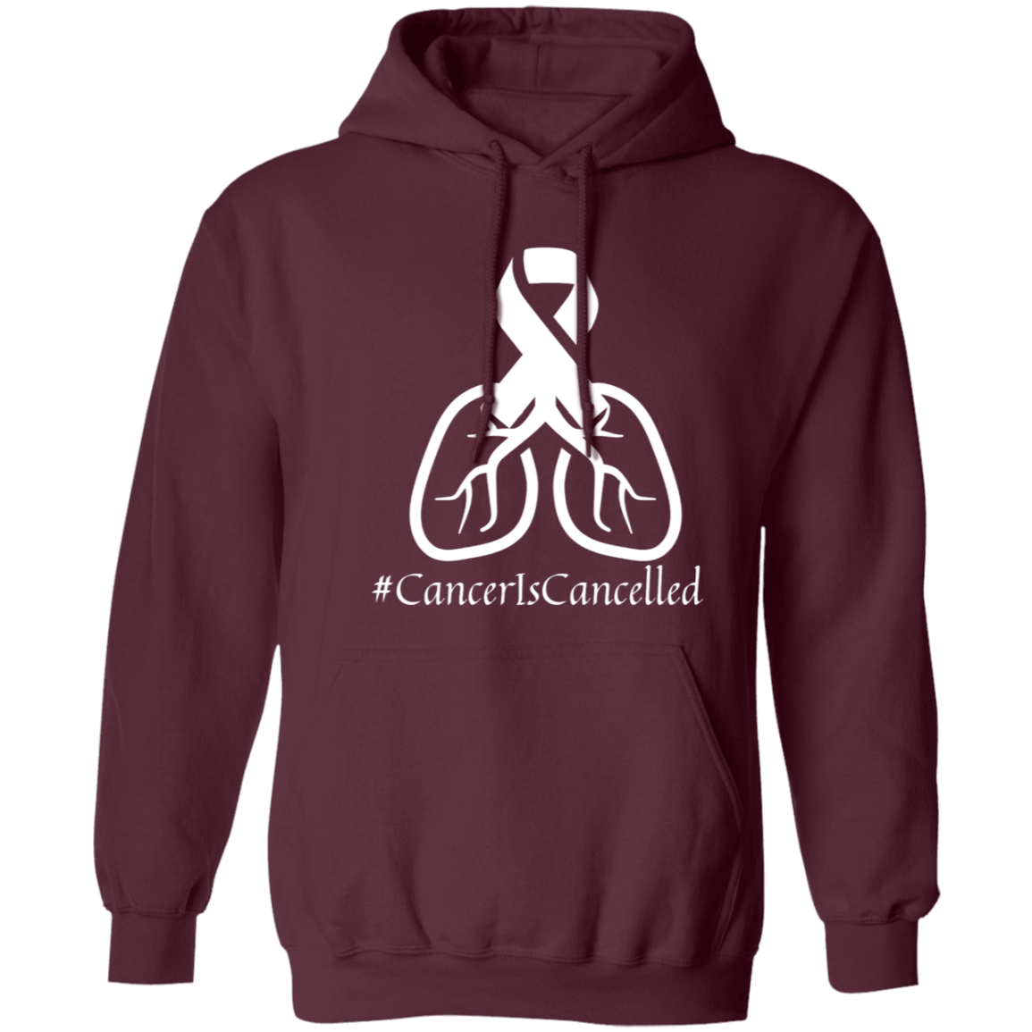 Cancer Is Cancelled Hoodie - White logo