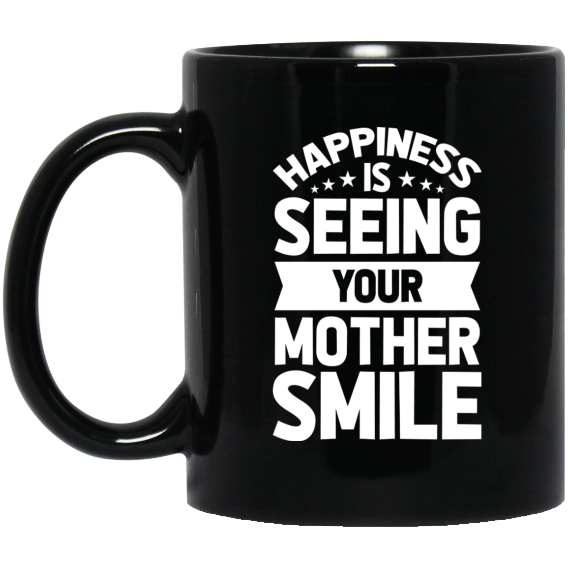 Happiness 11 oz. Black Mug