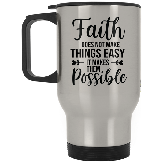 Faith Silver Stainless Travel Mug