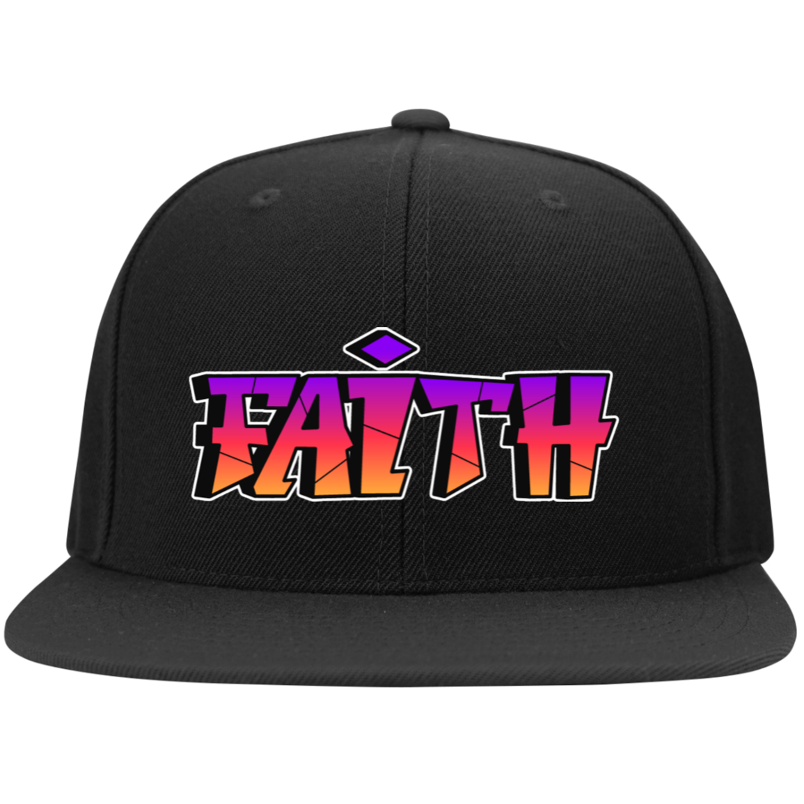 Faith Embroidered Flat Bill High-Profile Snapback Hat