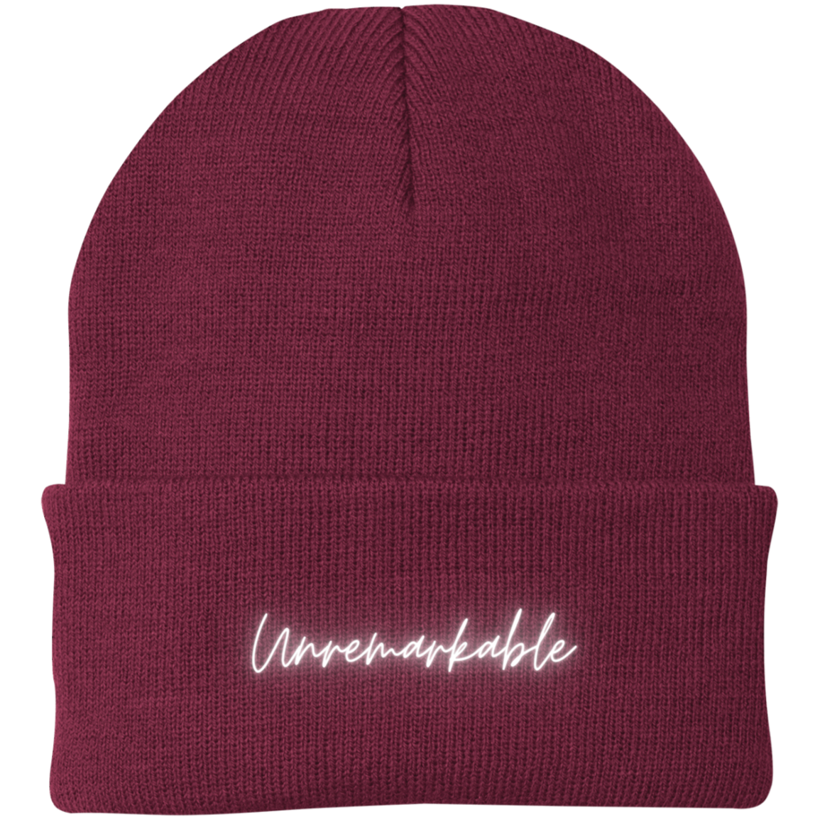 Unremarkable  Embroidered Knit Cap