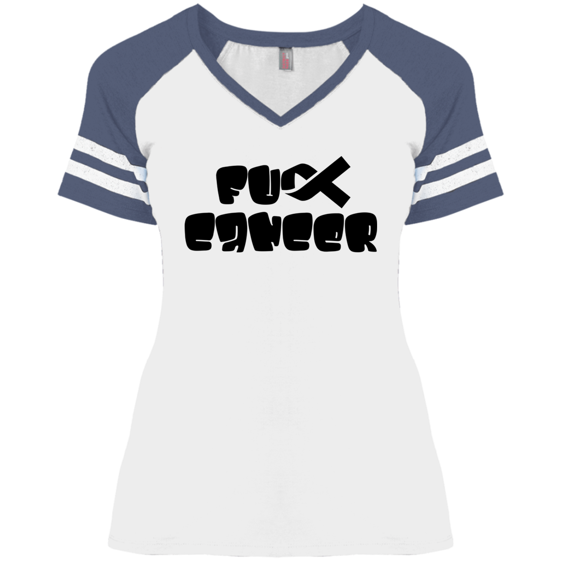 FCancer Black Ladies' Game V-Neck T-Shirt