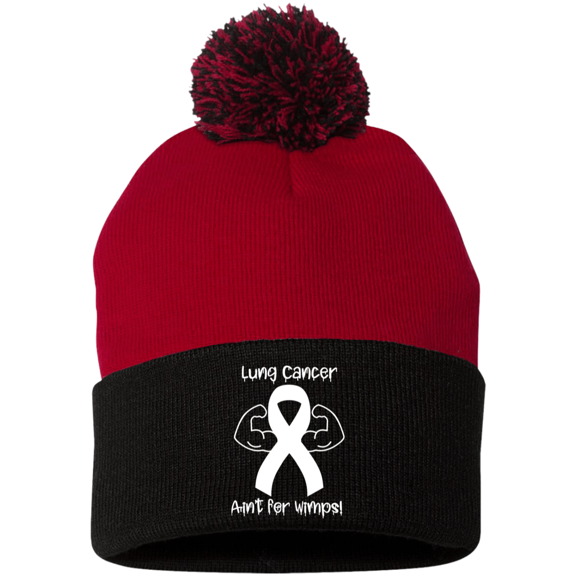 LC Wimps Embroidered Pom Pom Knit Cap