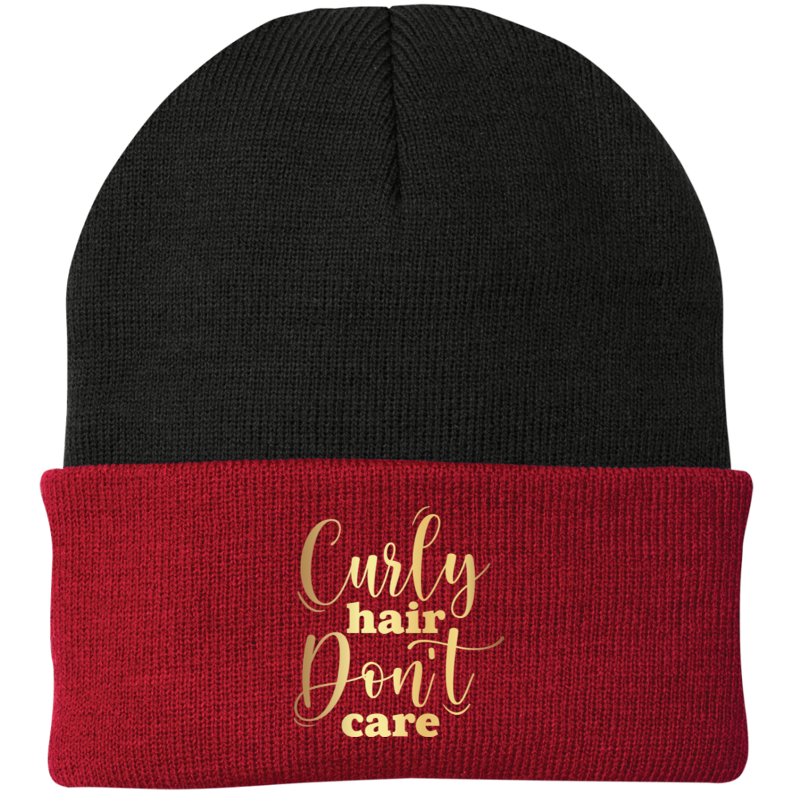 Curls Embroidered Knit Cap