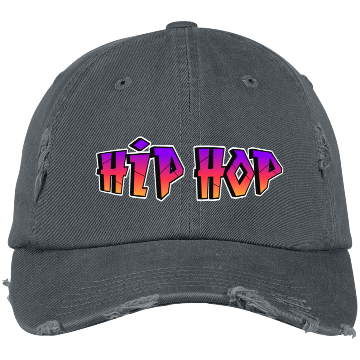 HipHop Embroidered Distressed Dad Cap