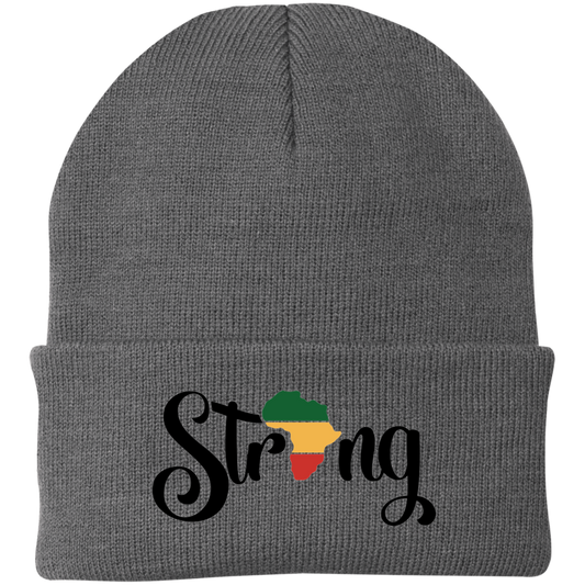 Strong Embroidered Knit Cap