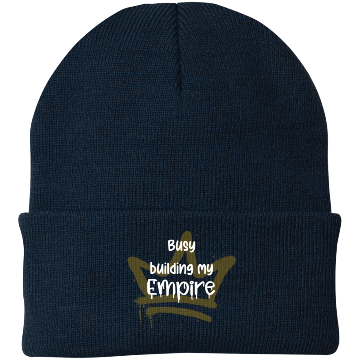 Empire Embroidered Knit Cap
